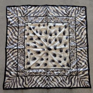 VINTAGE SILK SCARF large animal print square